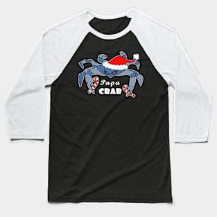 Christmas Papa Crab Blue Crab Matching Family Holiday Pajama Baseball T-Shirt